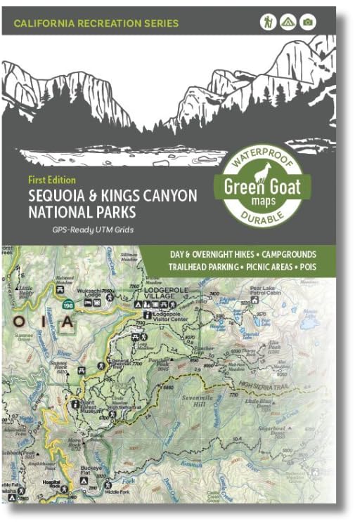 Sequoia & Kings Canyon National Parks Trail Map | California Hiking & Topographic Map with Campgrounds, Ranger Stations, Picnic Areas & POIs | Waterproof &...