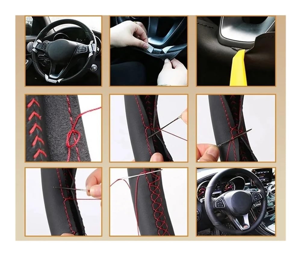 Funda para Volante de Coche de Microfibra PU para Q7 Q3 Q5 A4 B8 2014 2015 A6 C7, Accesorios Interiores.