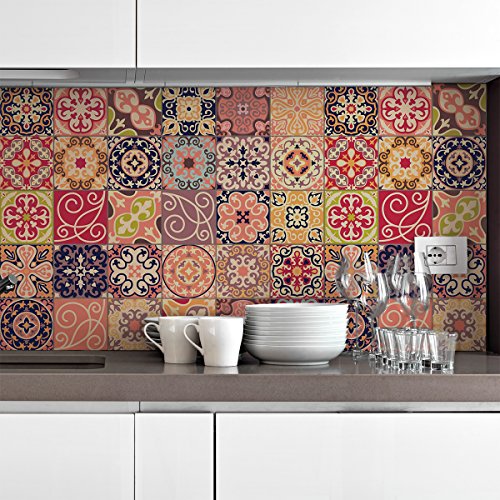 Ambiance Sticker Revestimientos Autoadhesivos para Cocina y Baño La Valette - 9 Vinilo Azulejos de 15 x15 cm