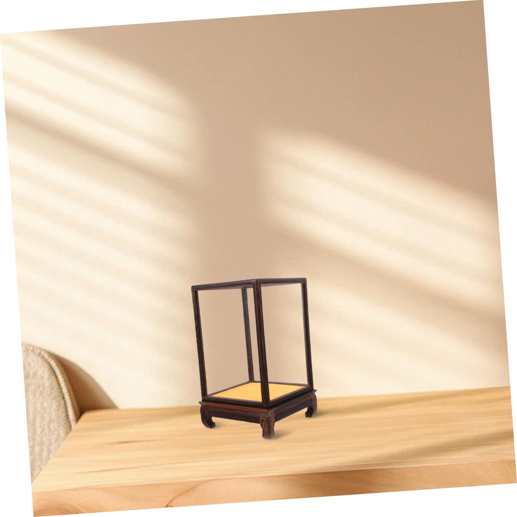 Ciieeo Vitrina Caja de Exhibición Transparente de Vidrio para Figuras y Adornos Organizador Decorativo para Buda y Coleccionables Adecuada para Salón y Entrada Tamaño 12X12X17 Cm Multifuncional