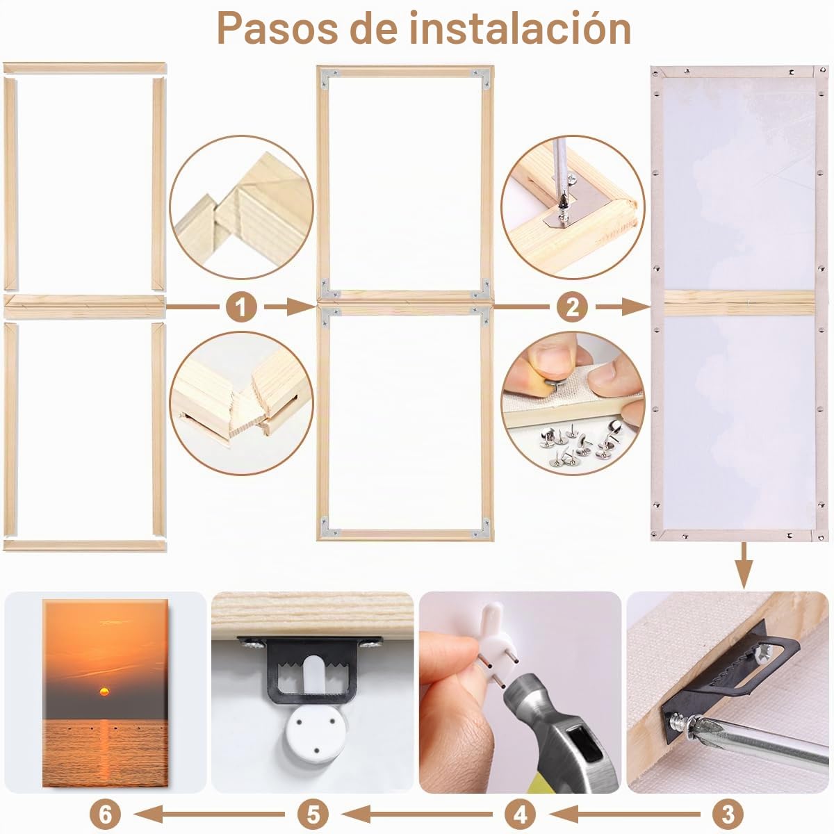 Marco De Madera para Pintura sobre Lienzo, 60x80 Cm, Barras para Bastidor De Cuadros, Barras De Estiramiento para Pintura Al óleo, Lienzo, Punto De Cruz