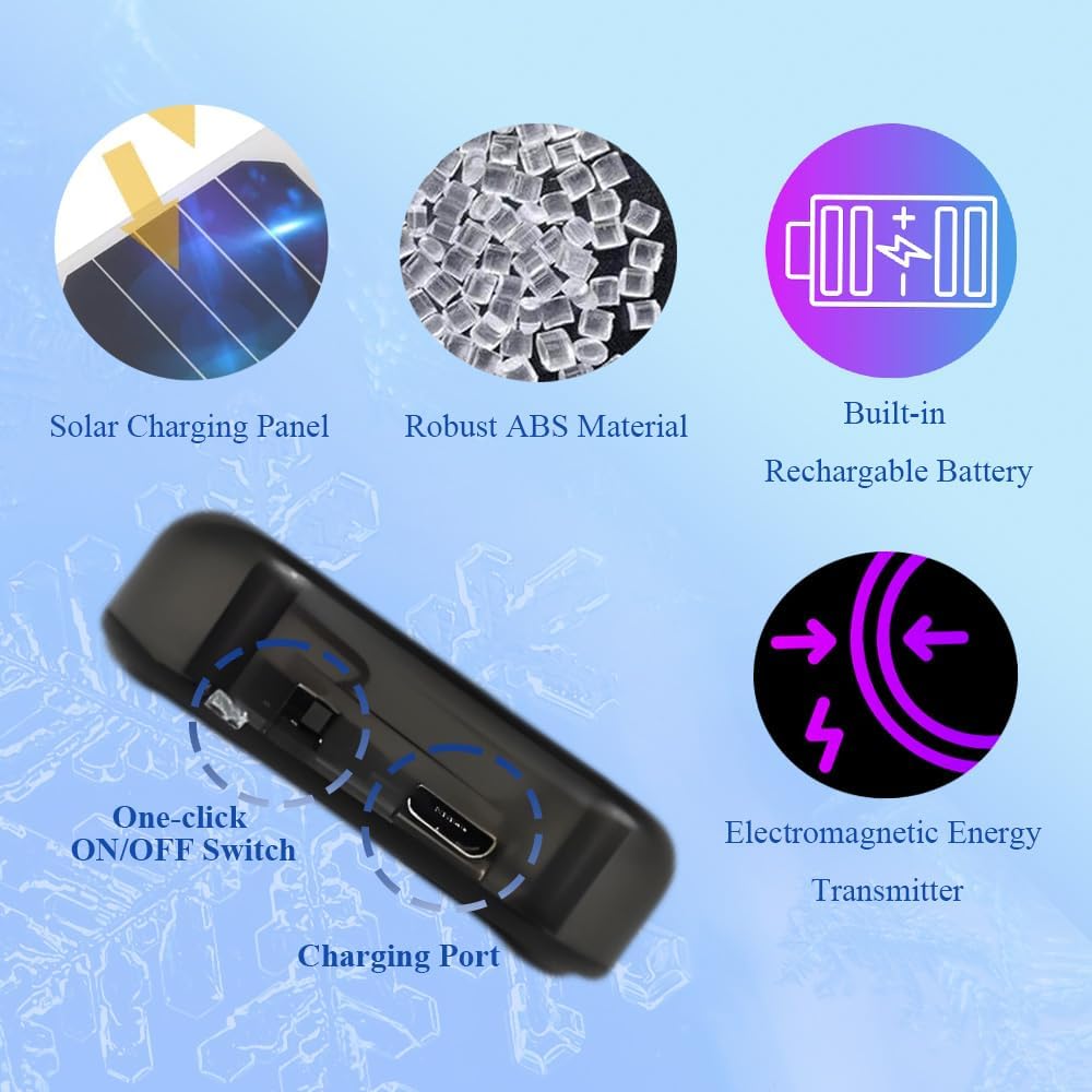 Electromagnetic Wave Anti Freezing Car Snow Removal Device, 4Pcs Portable Solar Antifreeze Snow Removal Instrument for Ice and Snow Scraping