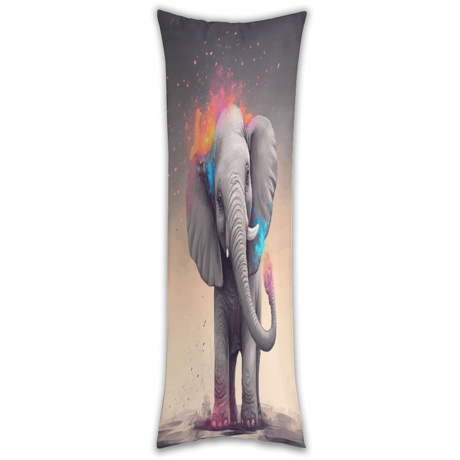 Animal Cartoon Elephant Long Pillow Case with Zipper Ultra Soft Microfiber Long Pillow Cover Breathable Body Pillow Protector Soft Wrinkle Pillowcase for Bed Sofa Bedroom 53 X 19 in