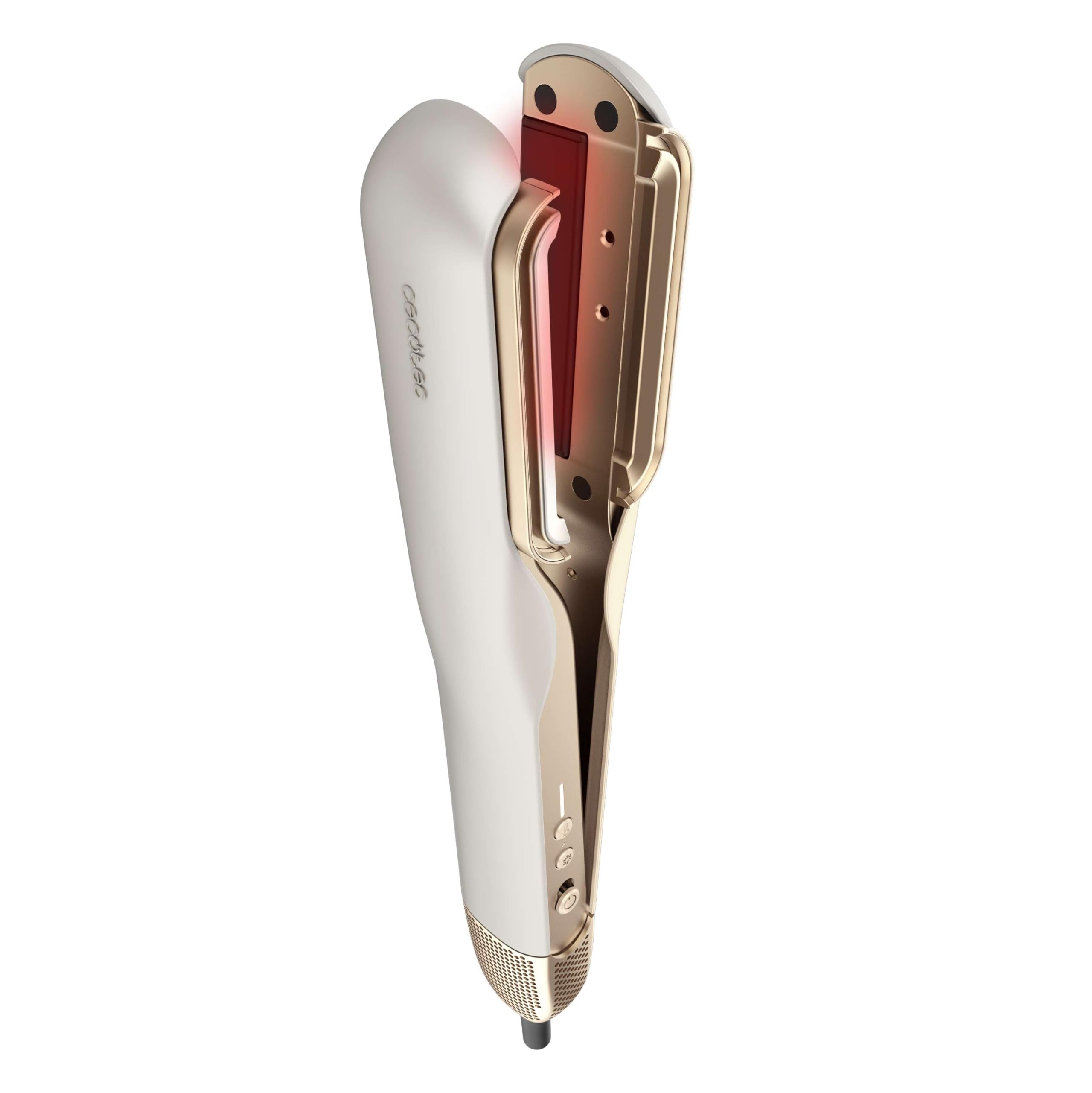 Cecotec Profesjonalna prostownica do włosów Ritualcare Air Lisse 2 w 1 szampan, 1000 W, sucha i gładka, silnik cyfrowy 106000 obr./min, funkcja plazmowa, czujnik blokady płyty, 3 temperatury