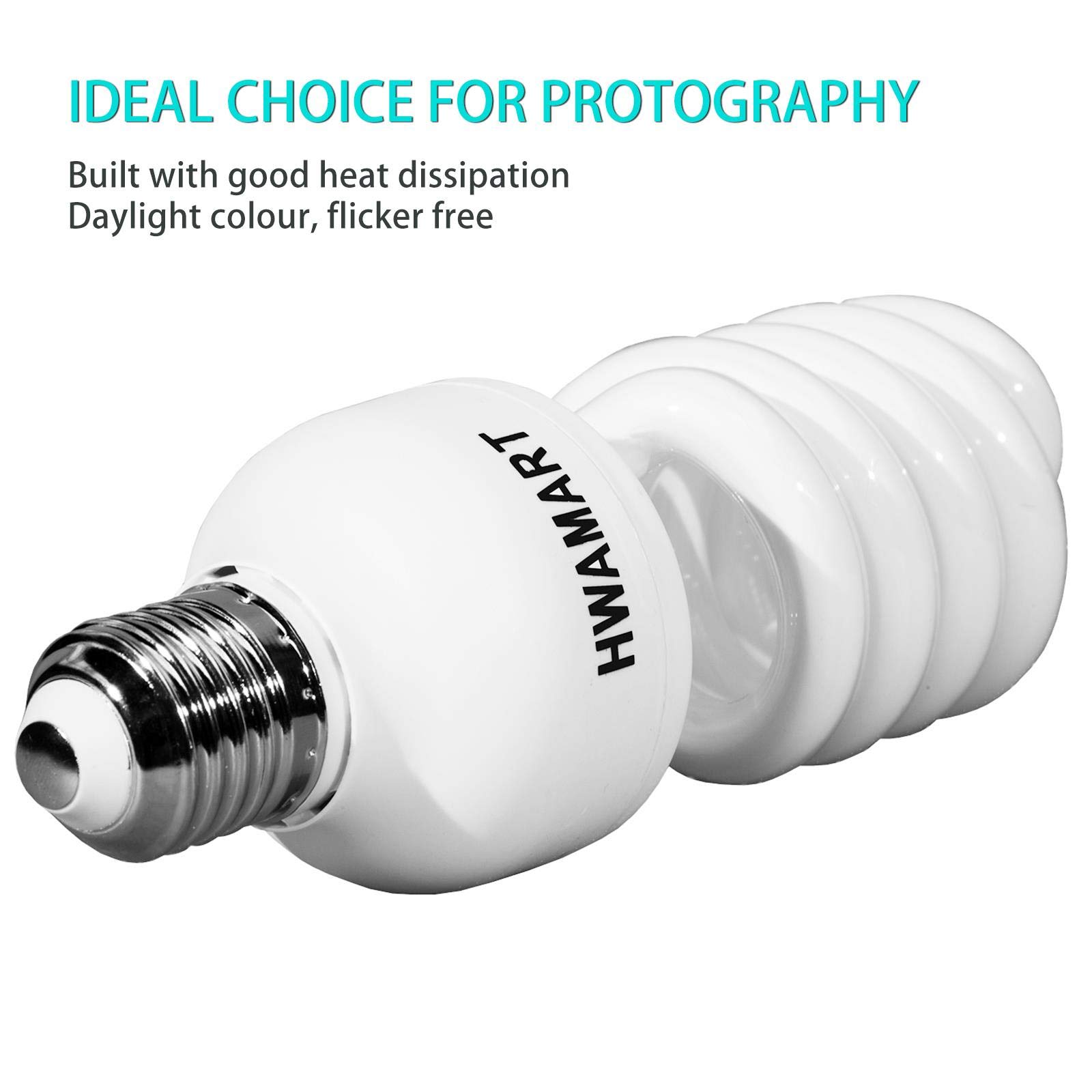 6 x 45V 5500K E27 Bombilla para Estudio Fotográfico Luz de Vídeo Luz Diurna de Fotografía