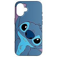 Custodia per iPhone 16 Disney Lilo and Stitch Cute Stitch Face Slate Gray