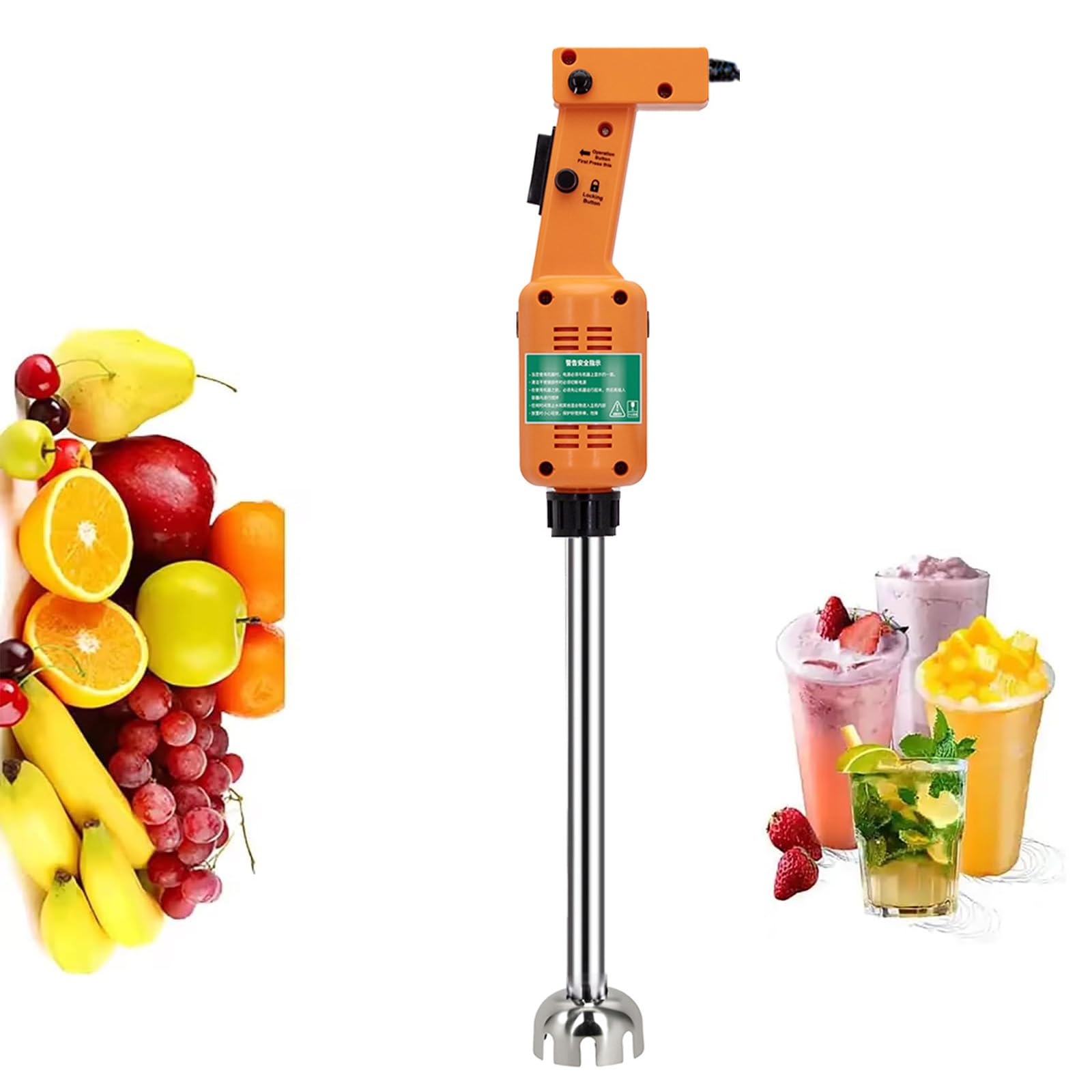 Frullatore Elettrico a Immersione da 750W, Frullatore Professionale per Alimenti, velocità: 12000 Giri/min, Autonomia: ≤2Ore, Design Smontabile, per Panetterie, Ristoranti E Cucine di Hotel