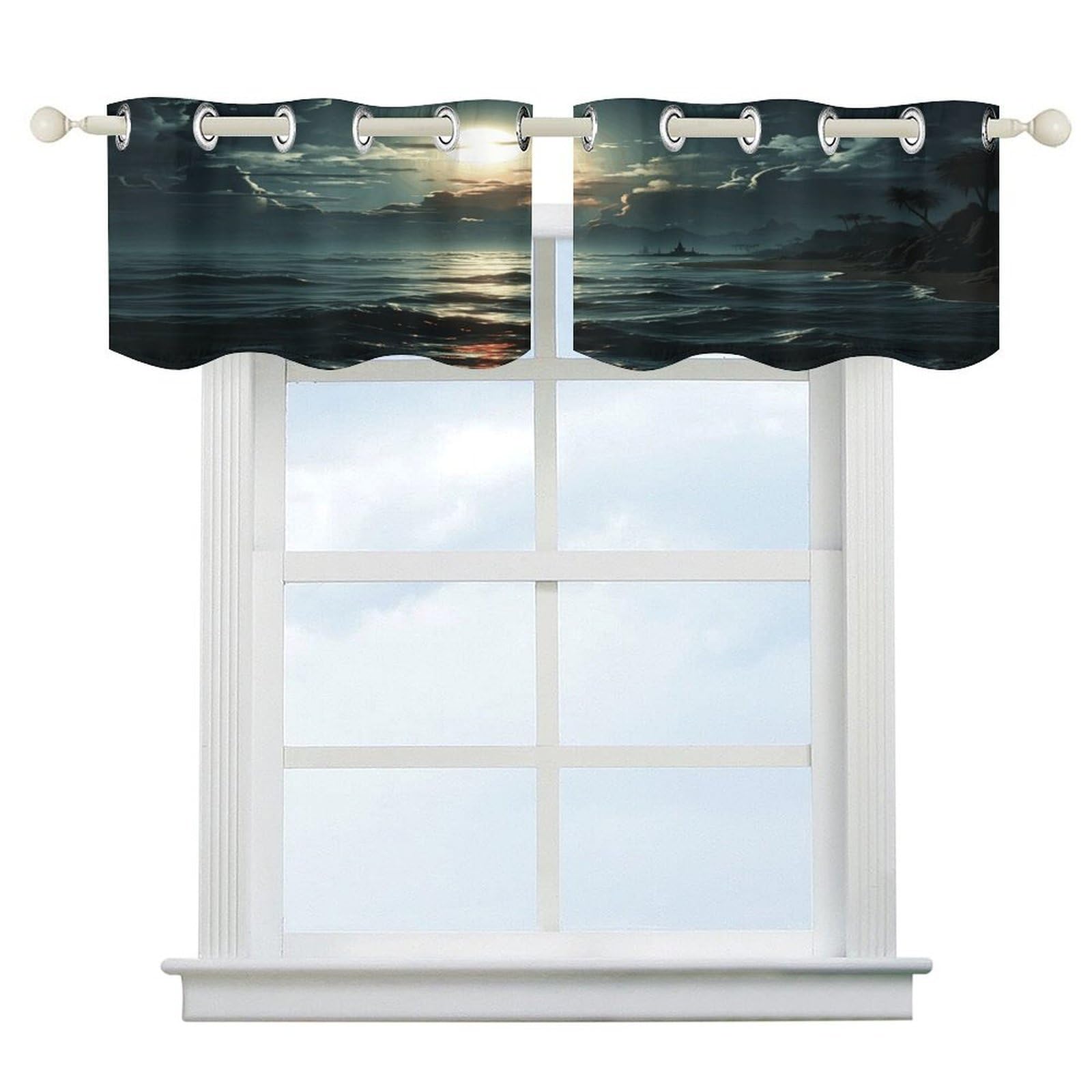 Cortina corta de arte moderno de 52x18.1 pulgadas para dar calidez a tu cocina