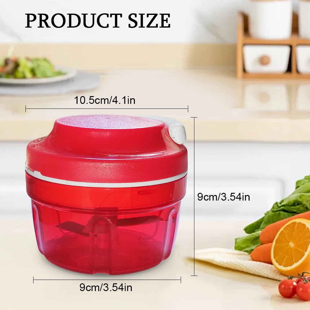 LEBENLANG Hachoir Manuel Legume & Coupe Oignon - Noir 1L Mixeur Manuel & BPA-Free I Moulinette Manuelle Hachoir Ail Vegetable Chopper Mini-robots Et Hachoirs A Ficelle Eminceur Legumes Main 3 Lames