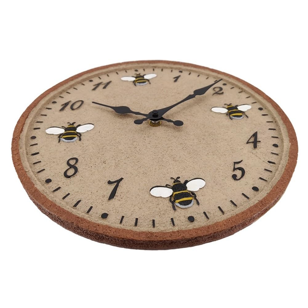 Horloge murale d'extérieur pour jardin, 30,5 cm, étanche, motif abeille, IP44, résistante aux intempéries pour décoration de terrasse, piscine