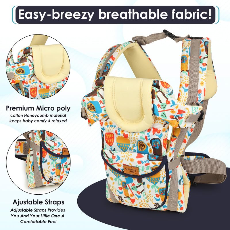 Image of Chinmay Kids Baby Carrier 4 in 1 Carry Bag Baby Carrier Cuddler Air Mash Fabric Baby Carrier, White