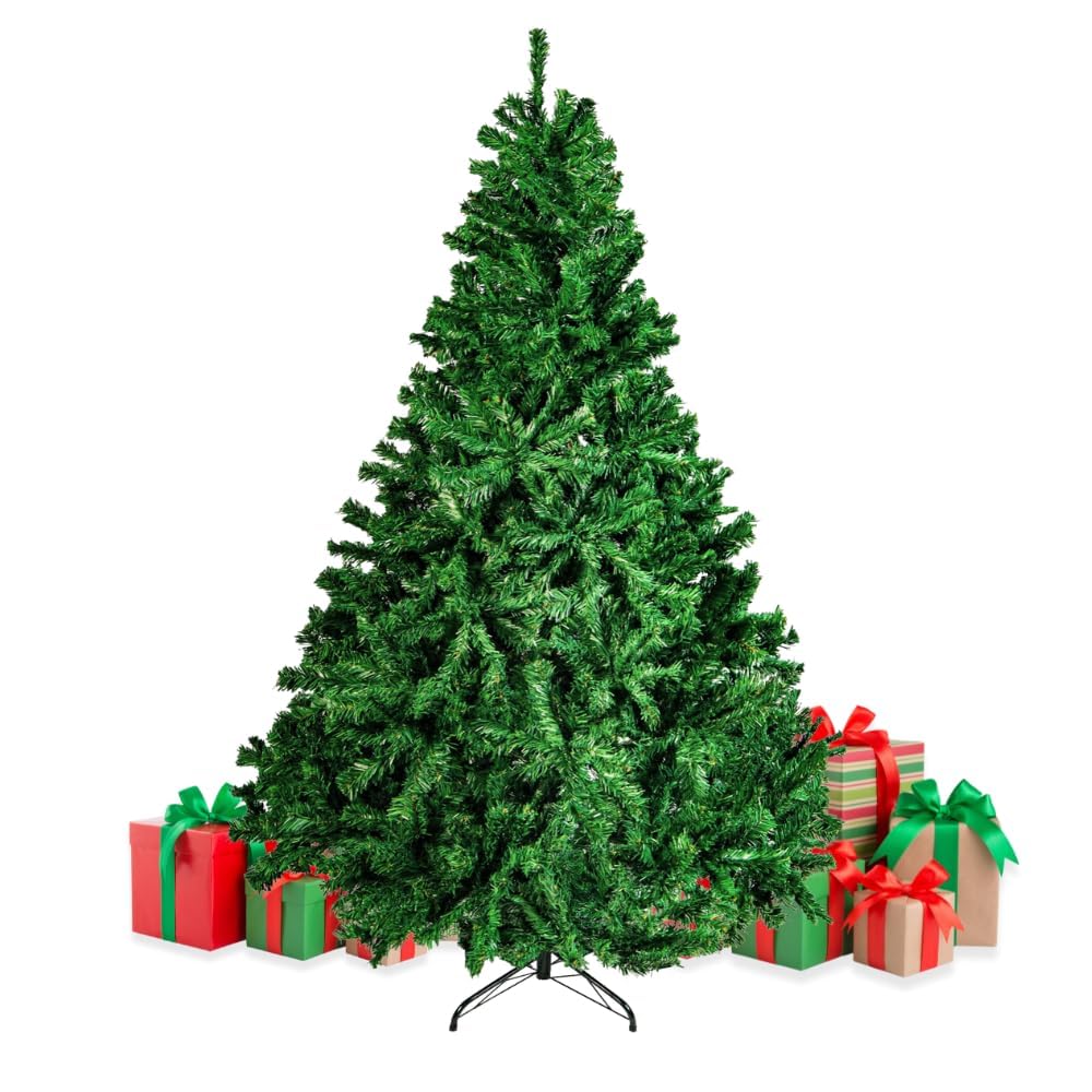 Árbol de Navidad Artificial Muy frondoso de 120 cm y 401 Ramas. Pino de Navidad PVC Color Verde Intenso con Ramas Plegables ignífugas y Soporte de pie
