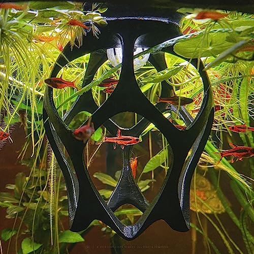 Image of Betta Play Ground | Floating Hammock and Hiding Cave for Betta, Fish, Shrimp with Feeding Station - Swim-Through Aquarium Ornament and Tank Decoration (Baby Blue, Regular)