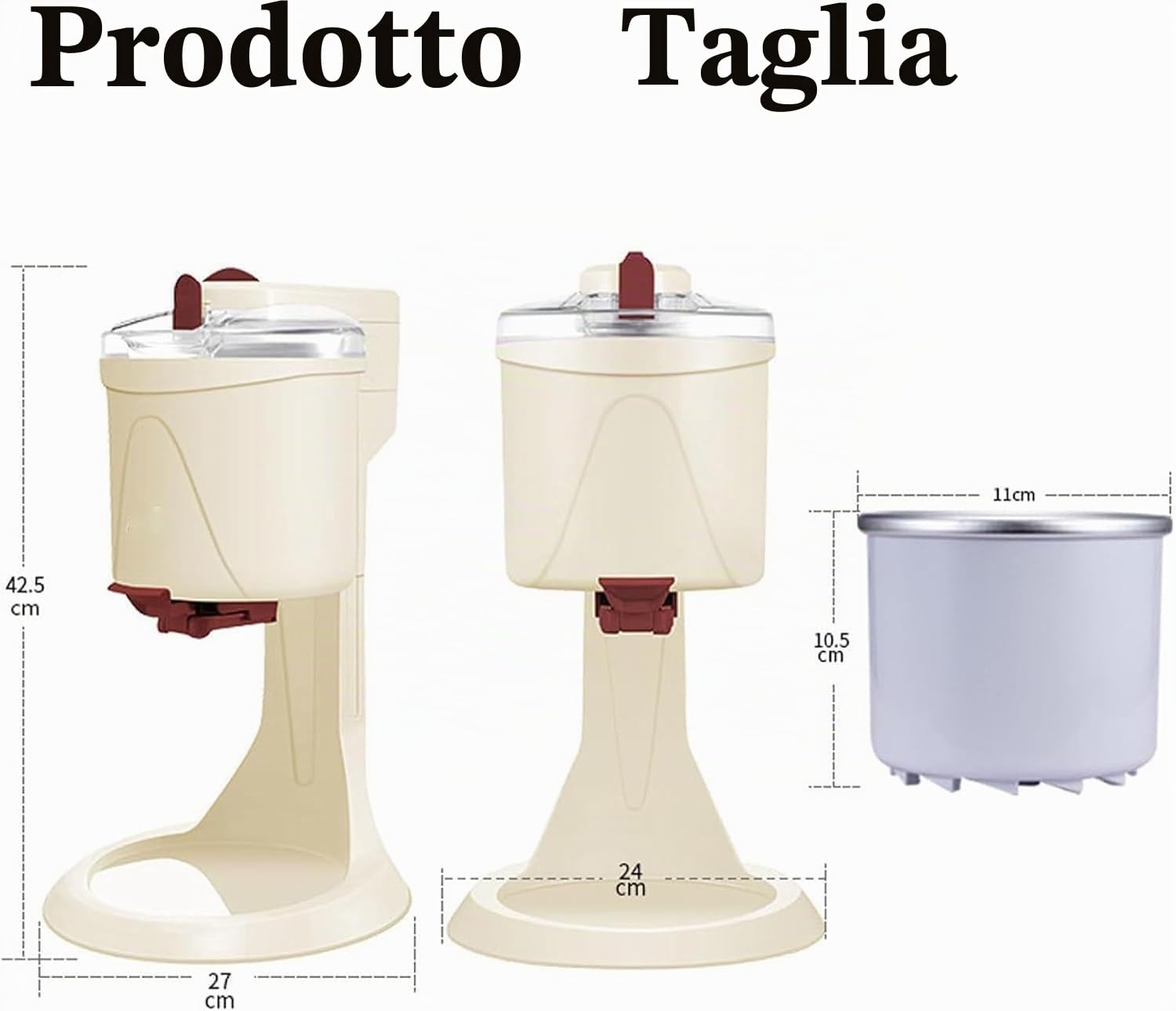 Macchina per Gelato 1L, Macchina per Gelato Soft da Banco con Raffreddamento Rapido e Funzionamento One Push, Macchine per Frozen Yogurt per Casa, Bar, Caffetteria