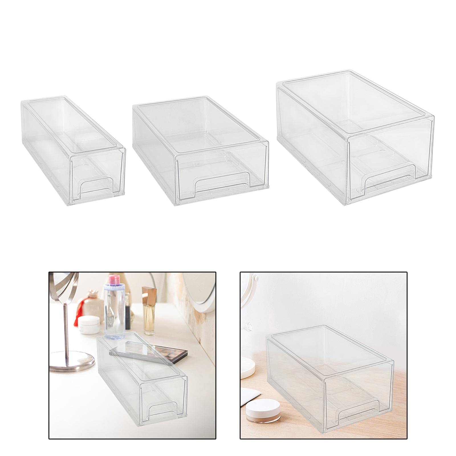 LOOM TREE® Cosmetic Organiser Case Multifunctional Transparent Desktop Drawer Organizer Medium | Household Supplies & Cleaning | Home Organization | Storage Boxes 3