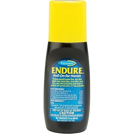 Farnam Endure Sweat-Resistant Fly Spray for Horses 14-day Long Lasting Protection, 3 oz. Roll On