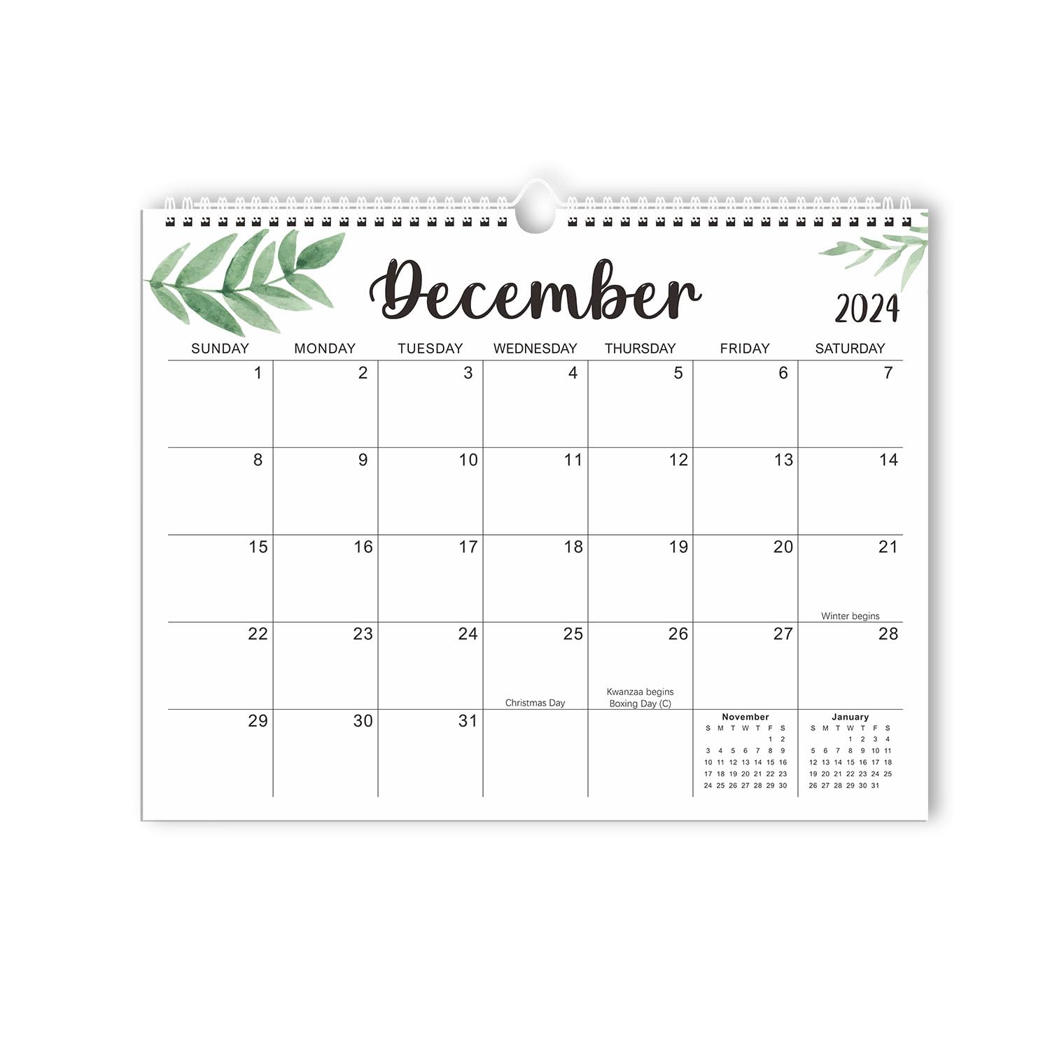Calendar 2024/25 - Family Wall Calendar - 18 Month Wall Calendar from Jan 2024- June 2025 Monthly Calendar - Monthly Hanging Calendar in A4 Landscape Format - 2024/25 Wall Planner for Home Office (A)