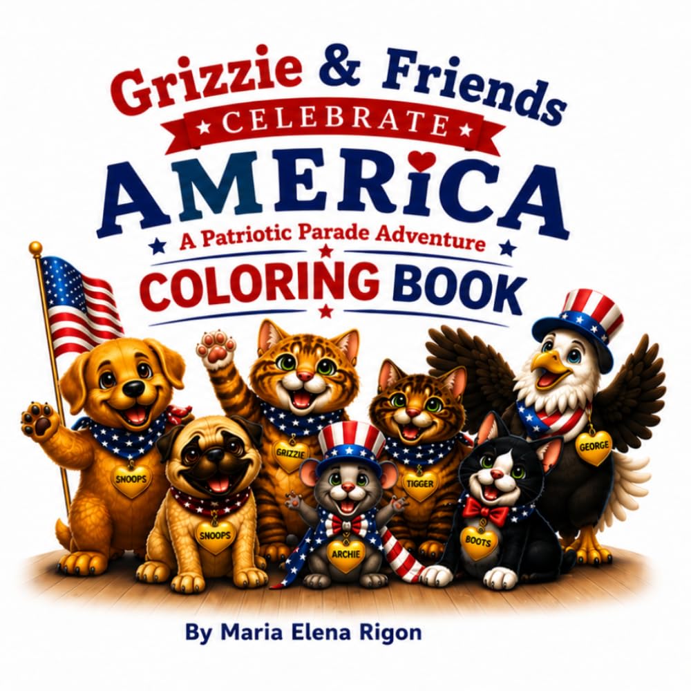 Grizzie & Friends Celebrate America Coloring Book
