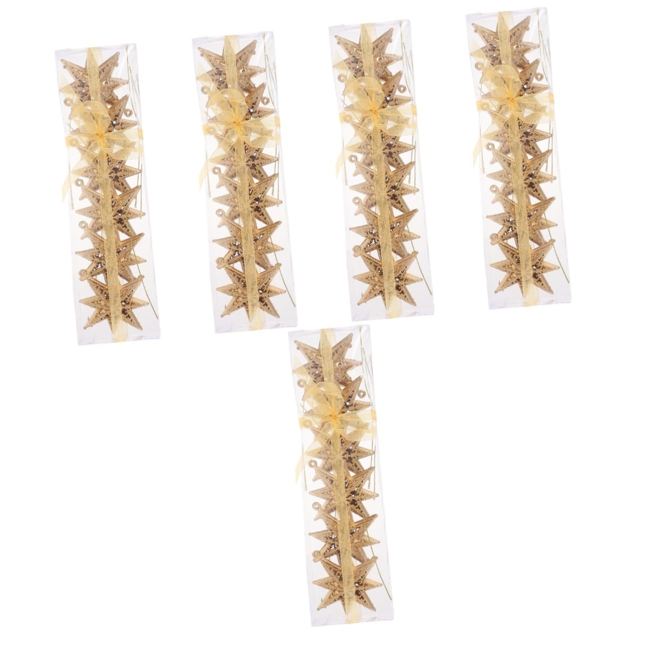 Alipis 5 Sätze Goldener Sternanhänger Ornamente Sternverzierungen Goldener Stern Weihnachtsschmuck Glitzersterne Baumspitze Weihnachtsstern Glitzersterne Stern Plastik Golden 6 Stücke * 5