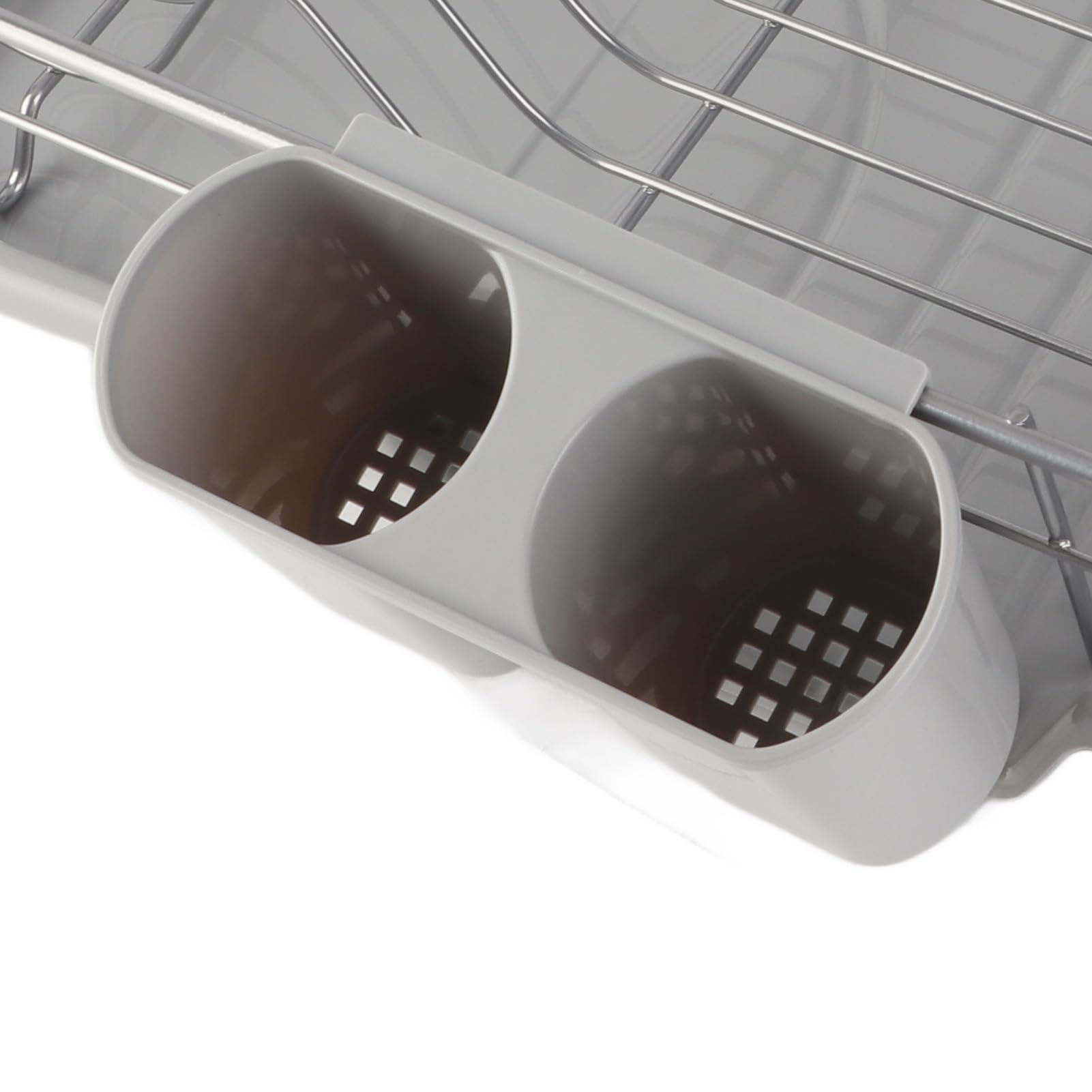 GLOGLOW Rejilla para Secar Platos Soporte para Utensilios de Cocina de Metal, Rejillas para Platos de Acero Galvanizado con Bandeja de Goteo y Rejilla para Palillos Extraíble, 48 X 30 X 11 Cm para de
