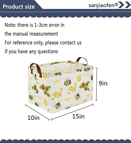 Miniatura 7 de Contenedores rectangulares de almacenamiento para niños, organizador de canasta de abejas. Cestas de almacenamiento impermeables con revestimiento