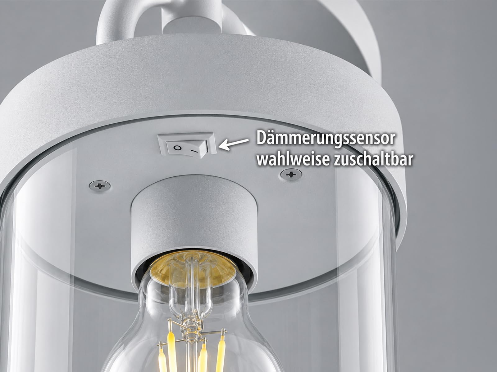 meineWunschleuchte Außen-Wandleuchte Weiß, Außenlaterne für Haus Wand, | Höhe 33cm, mit E27 LED, Außenleuchte Landhausstil Wandlaterne für Wand Beleuchtung außen IP44