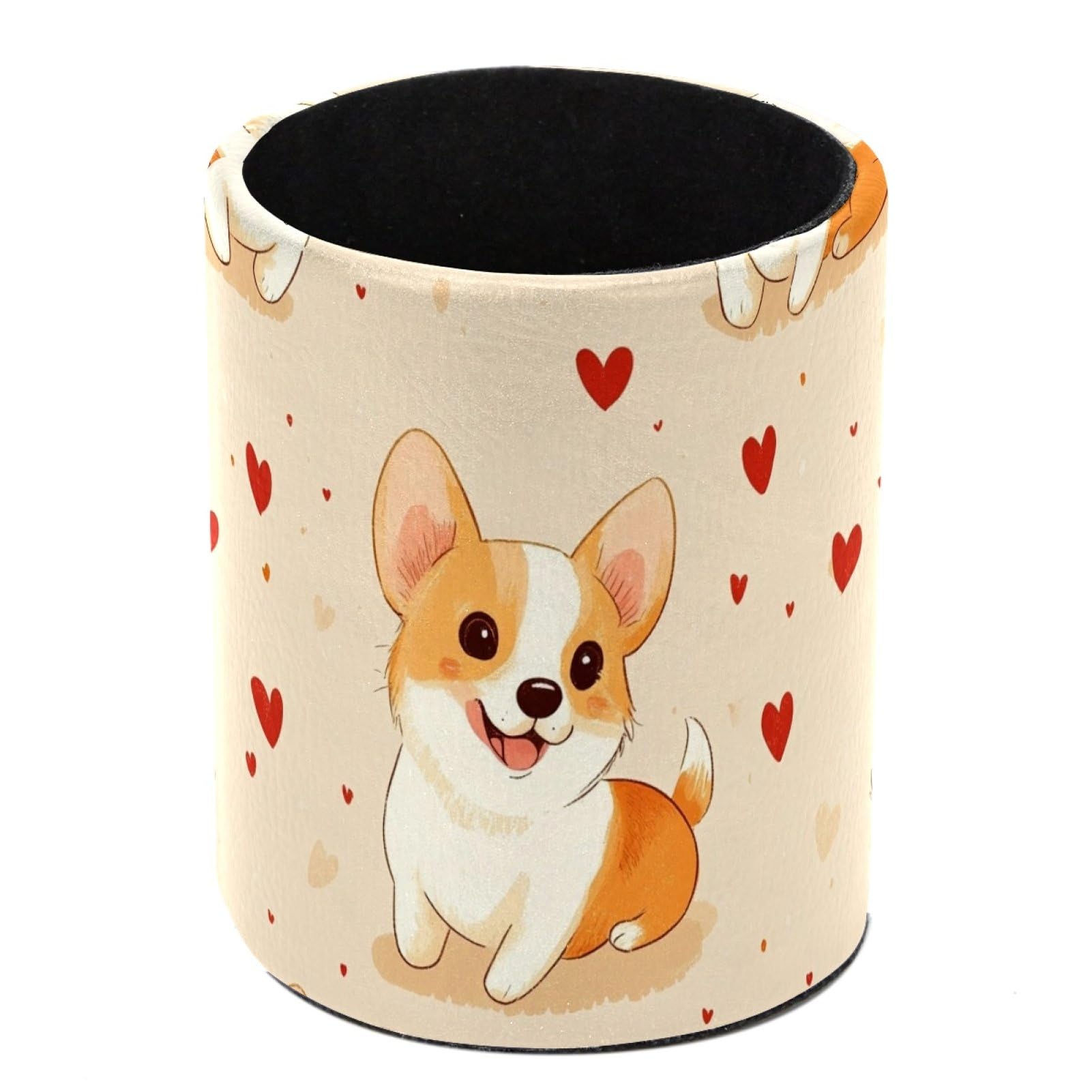 FWJZDSP Cute Corgi Dogs Pencil Cup Pen Organizer Makeup Brush Holder for Office Home Countertop Desk Accessory Storage