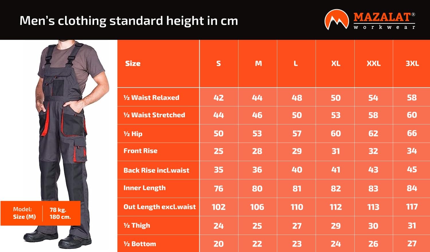 MAZALAT work wear Pantalones de Trabajo para Hombre, Pantalon de Seguridad, Pantalones con Peto de Trabajo para Hombre, Ropa Hombre, Bolsillos Multiusos, S - 3XL, con Rodilleras Trabajo