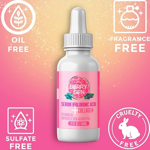 Miniatura 5 de GenRestore Berry Gen Hydrolific Serum  Suero de ácido hialurónico ultra puro con vitamina B5 (2 onzas)  Máxima penetración dérmica y proporciona