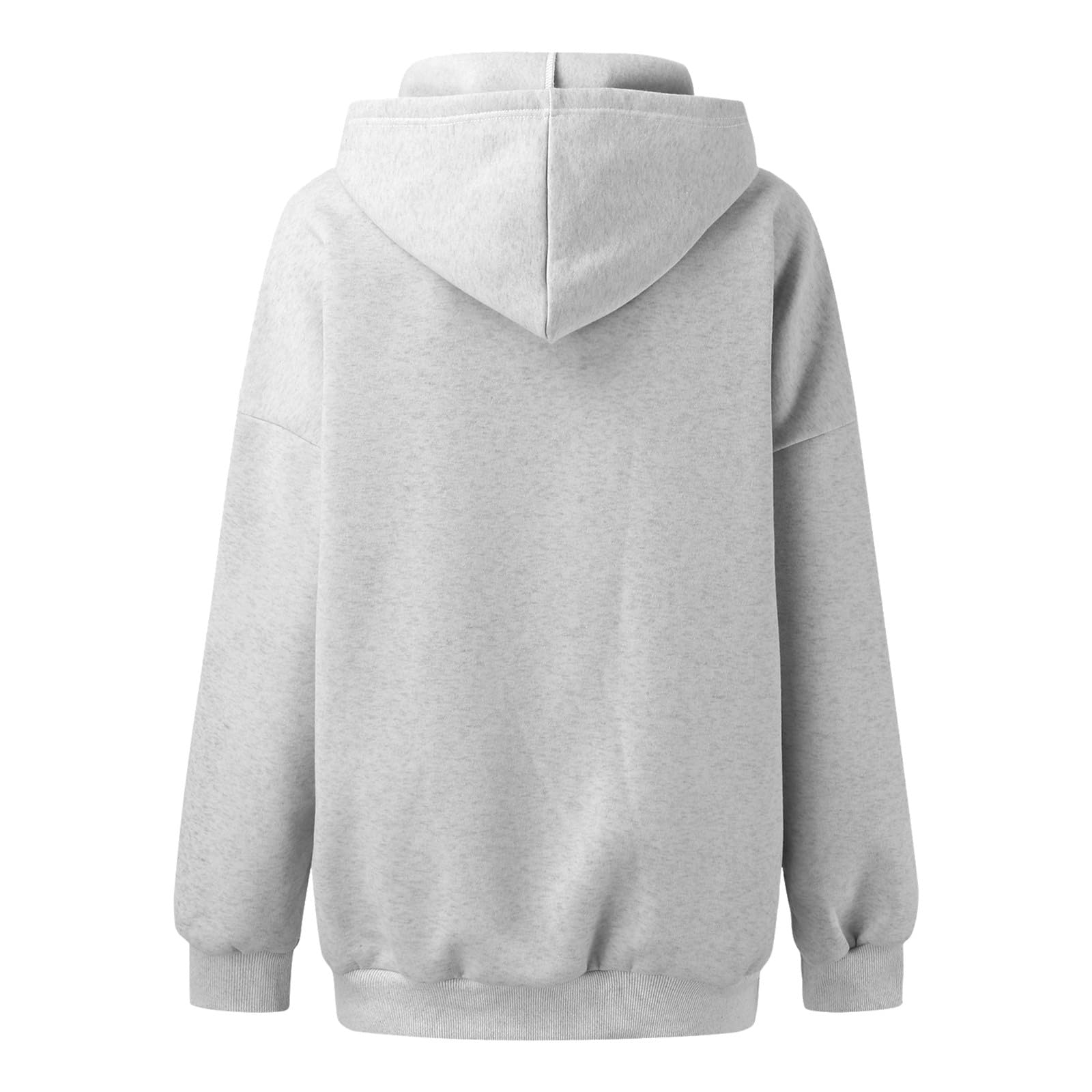 Generico Felpa Donna Pullover con Cappuccio Oversize Spalle Cadenti Manica Lunga Tessuto Leggero Abbigliamento Quotidiano Stile Streetwear