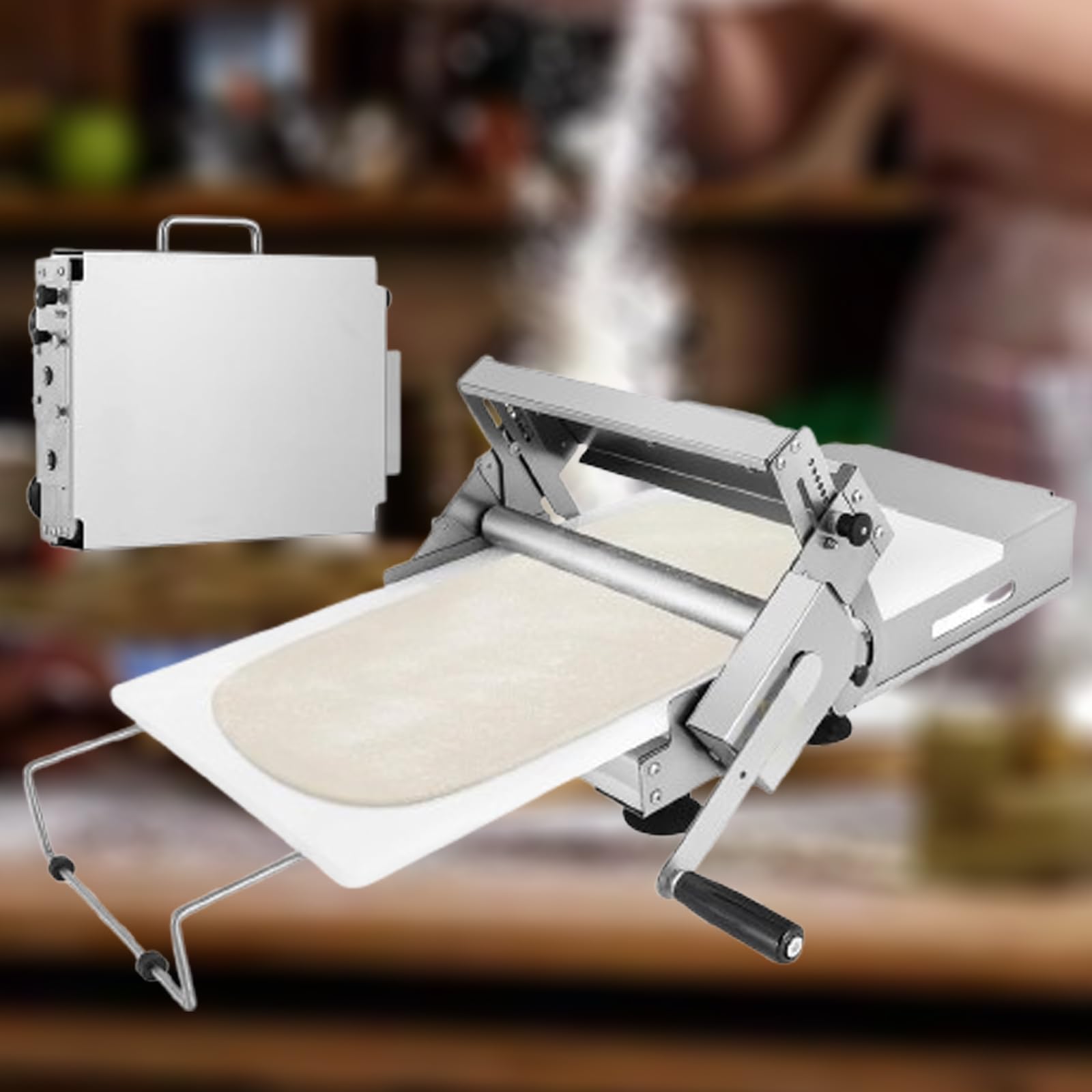 YXZQLOZ Manual Croissant Dough Laminator - Foldable Tabletop Sheeter for Pizza, Pastry, and Fondant Commercial Quality Dough Roller Machine