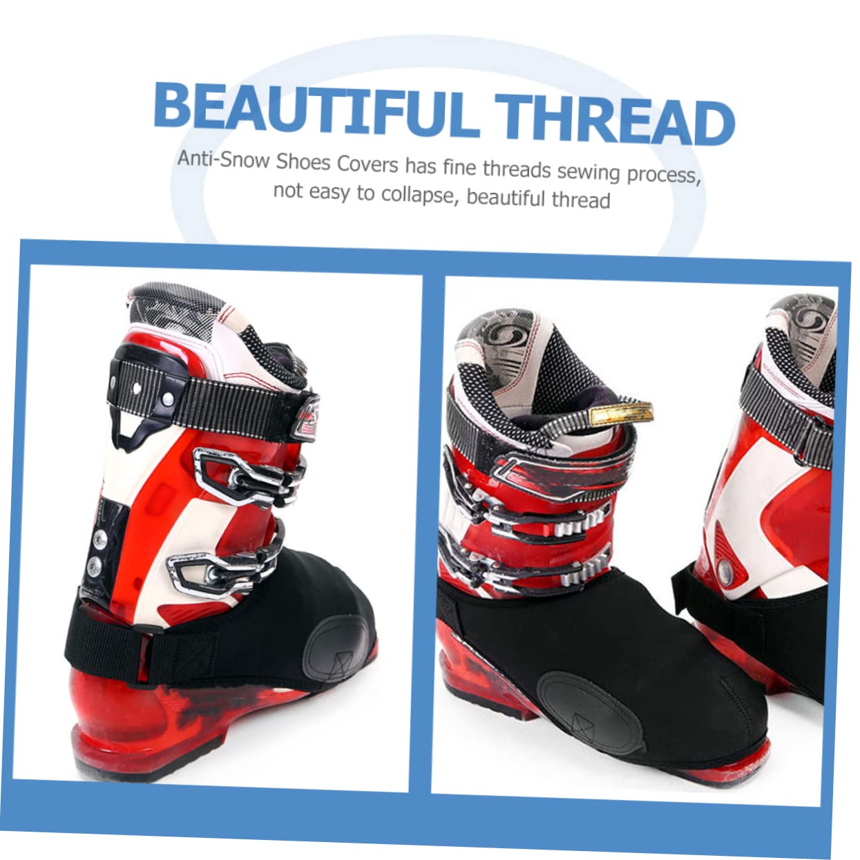 ibasenice 1Pair Portable Ski Boot Covers Windproof and Shoes Protectors for Men and Women Durable Insulated Overshoes for Winter Sports