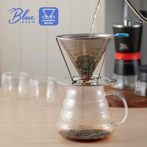 Miniatura 5 de Blue Brew Clear Glass Range Coffee Server for Pour Over Coffee & Tea, 600ml (20oz) Heat Resistant Tea Pot, Carafe, Glass Coffee Pot (BB1008)