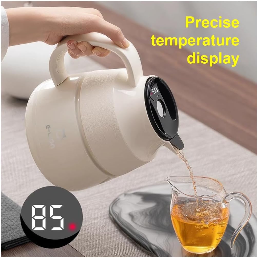 LEIYTFE 50.73oz/1.5L Insulation Pot Thermal Coffee Carafe Double Wall Vacuum Flask for Keeping Hot,Beverage Dispenser with Removable Tea Filter, Insulated Pot(Orange)