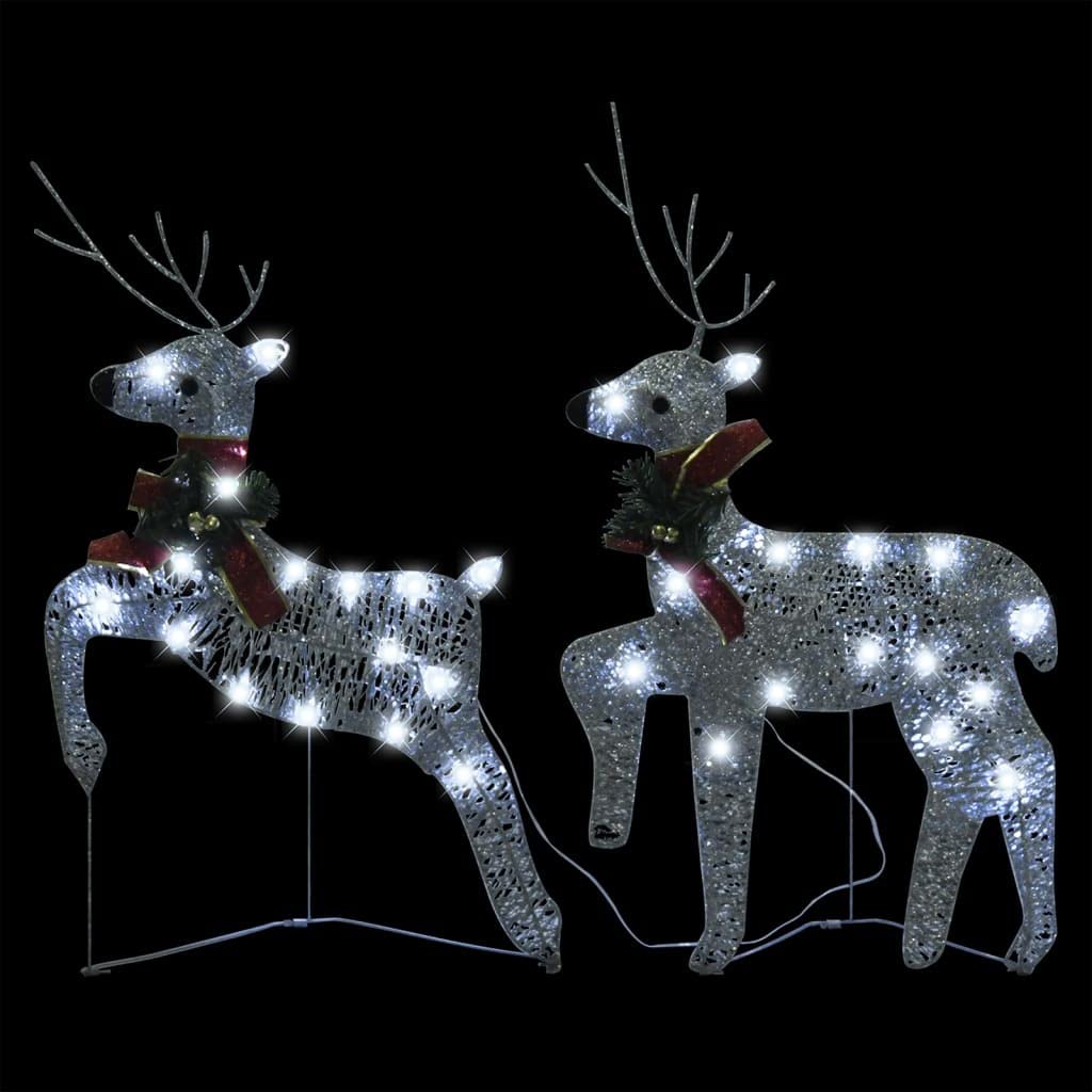 lichtschlauch außen、lichterketten für außen & innenLED-Rentiere 2 Stk. Silber 40 LEDsGlücksmomente für alle Typen