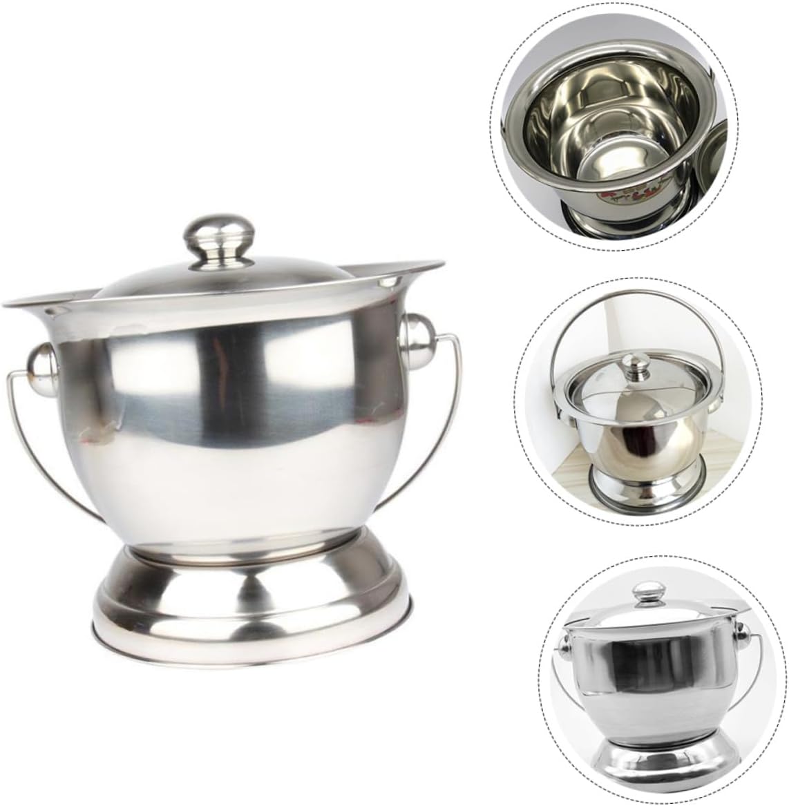 Stainless Steel Urinal Spittoon Household Spittoon Lid Handheld Pail Pot Piss Pot Bucket