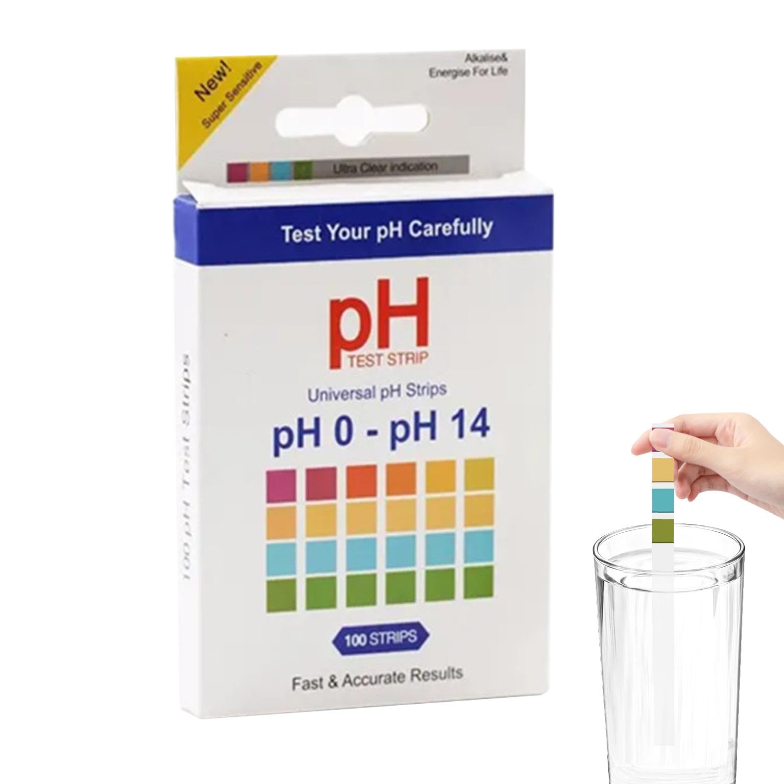 Cczus Bande Test pour urine et salive, papier d'analyse ph 0-14 - Papier d'analyse eau pour eau potable, nourriture, piscines