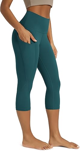 Miniatura 33 de ODODOS - Leggings capri de cintura alta para mujer con bolsillos, control de abdomen, no se transparentan, para entrenamiento atlético, running