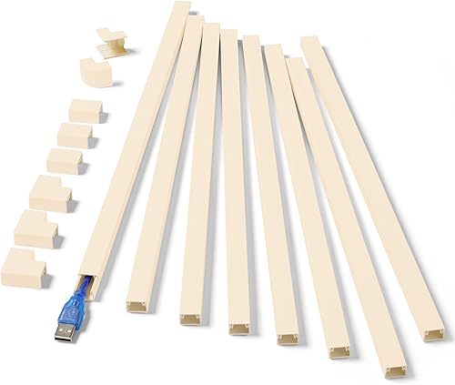 Miniatura 13 de ZhiYo Ocultador de cable de 71 pulgadas (5 x 14 pulgadas de largo), cubiertas de cable para cables en la pared, cubierta de cable para TV montado en