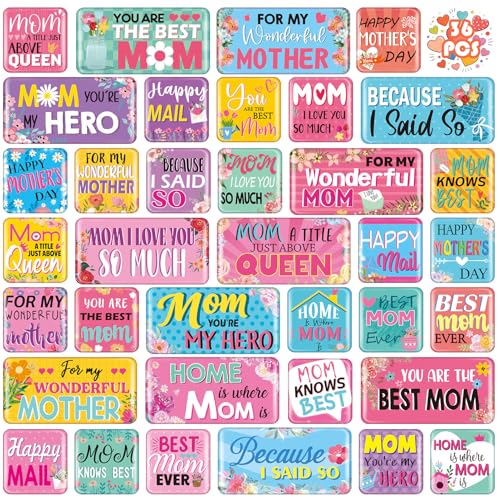 Sabary 36 Pcs Mother's Day Refrigerator Magnets Bulk Gifts Cute Mother's Magnets Stickers Decoration for Fridge Mom Wife Grandma Funny Birthday Gift for Kitchen Office Cabinet and Dishwasher