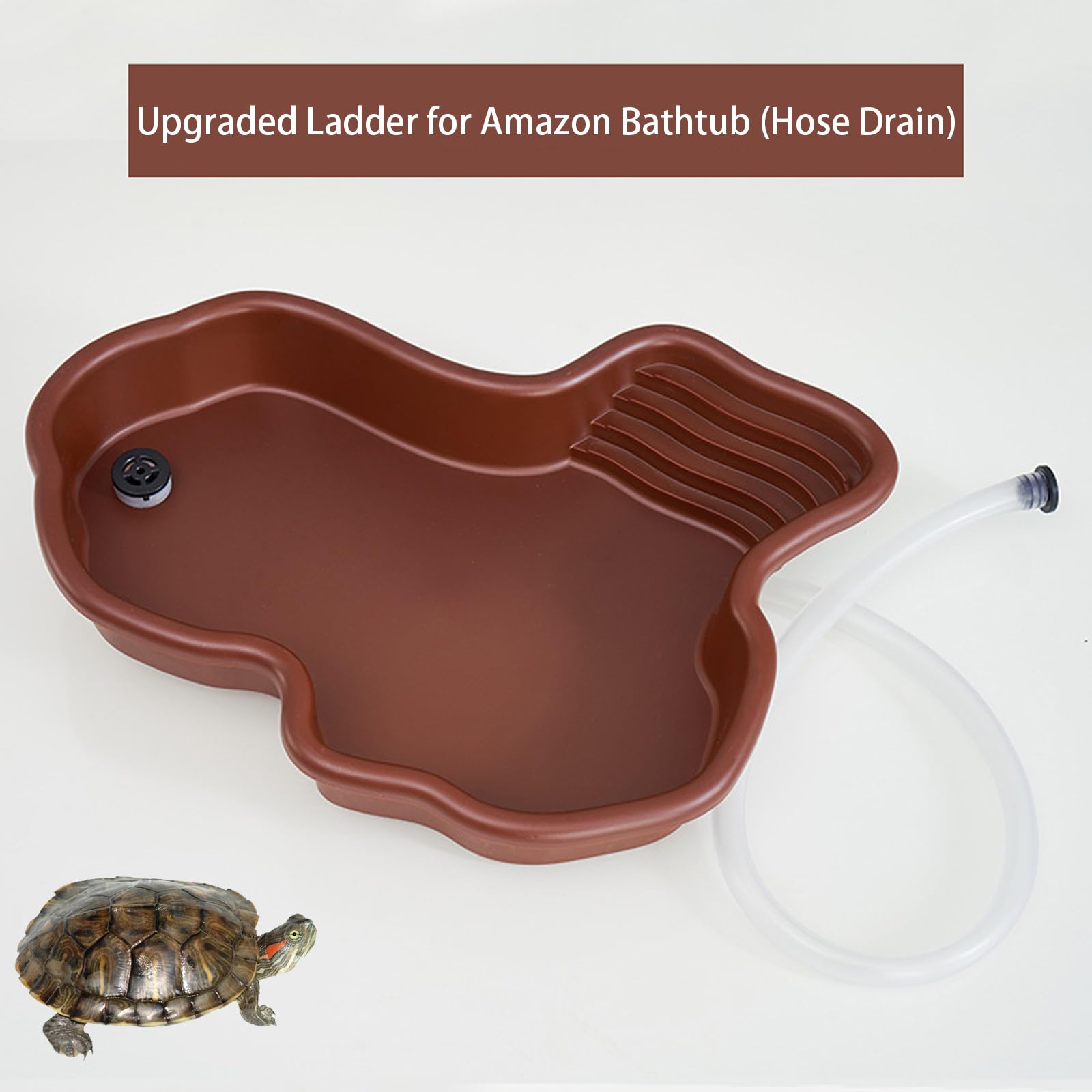 Gran Cuenco de Baño de Tortugas, Cuenco de Reptiles con Drenaje, Gran Cuenco de Agua de Reptil, Piscina para Reptiles Adecuado para Tortugas, Ranas Cornudas y Otros Anfibios y Reptiles(B)