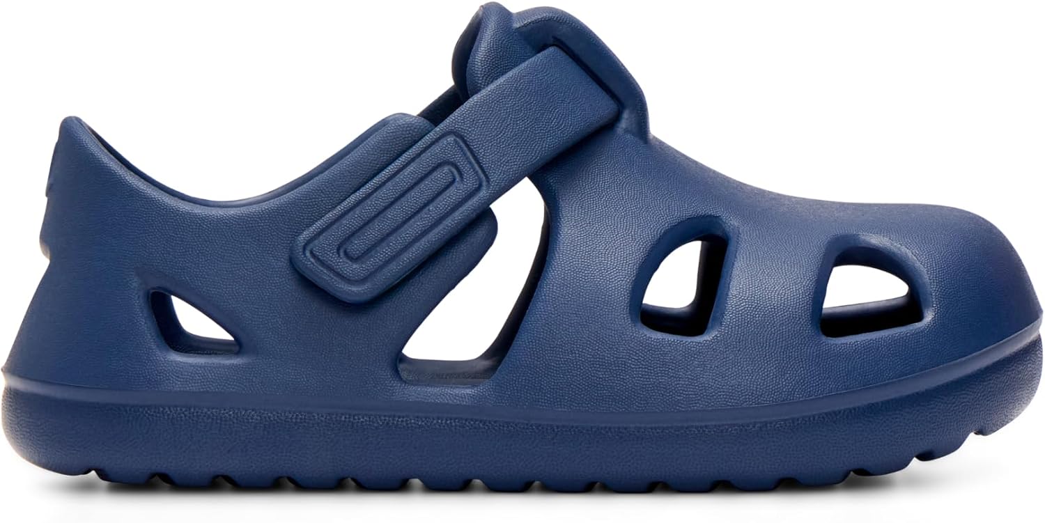 Ten Little Splash Sandals for Toddlers, Kids & Baby - APMA-Approved, Closed Toe, Adjustable Toddler Sandals for Boys & Girls - Flexible EVA, Lightweight, Quick Drying Water Shoes for Kids - Nautical Navy, Size 5