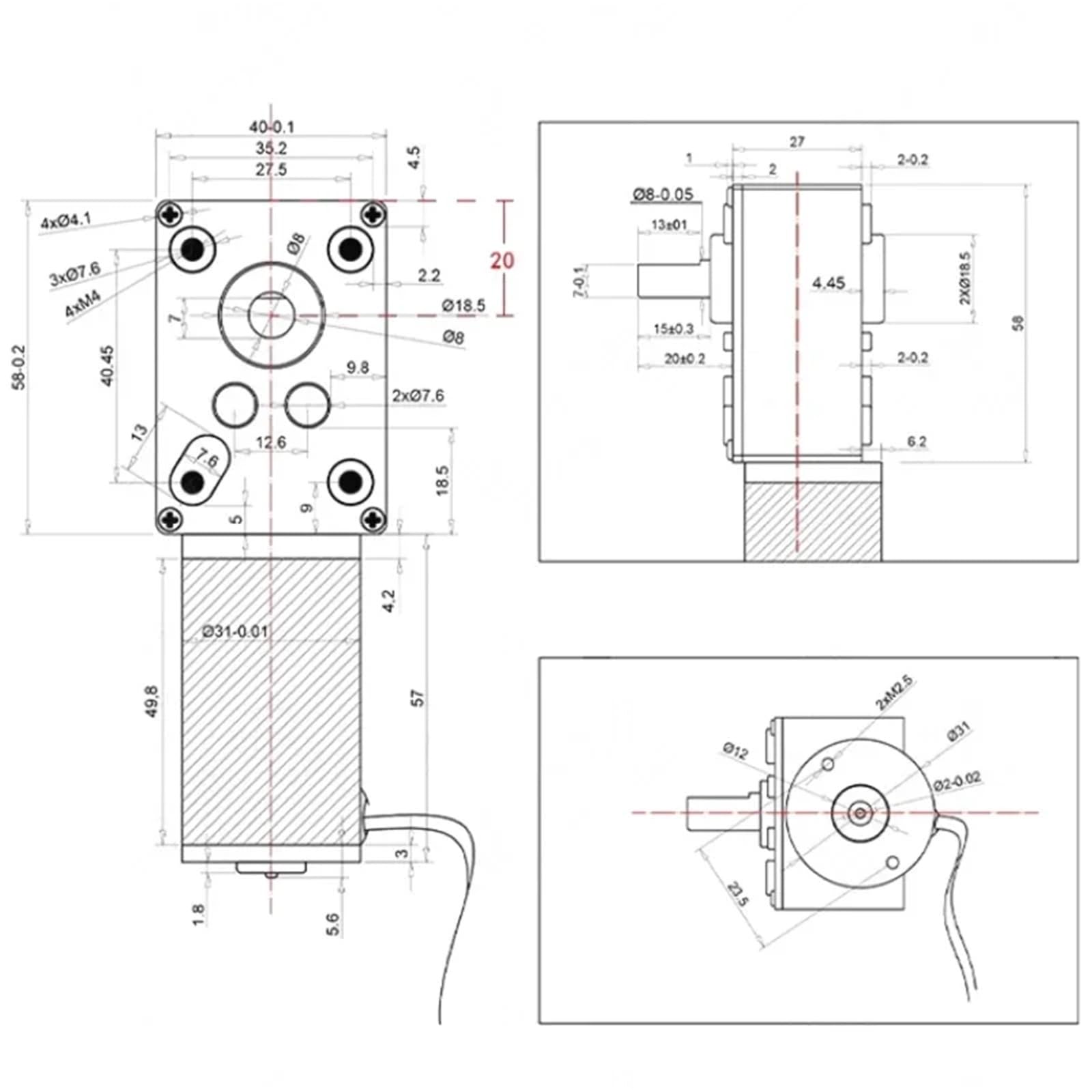 1 x 5840-31zy Gleichstrom-Reduktion, einstellbare Drehzahl, Motorgetriebe, Turbine, Schnecke, 12 V, 24 V (12 U/min, 12 V)