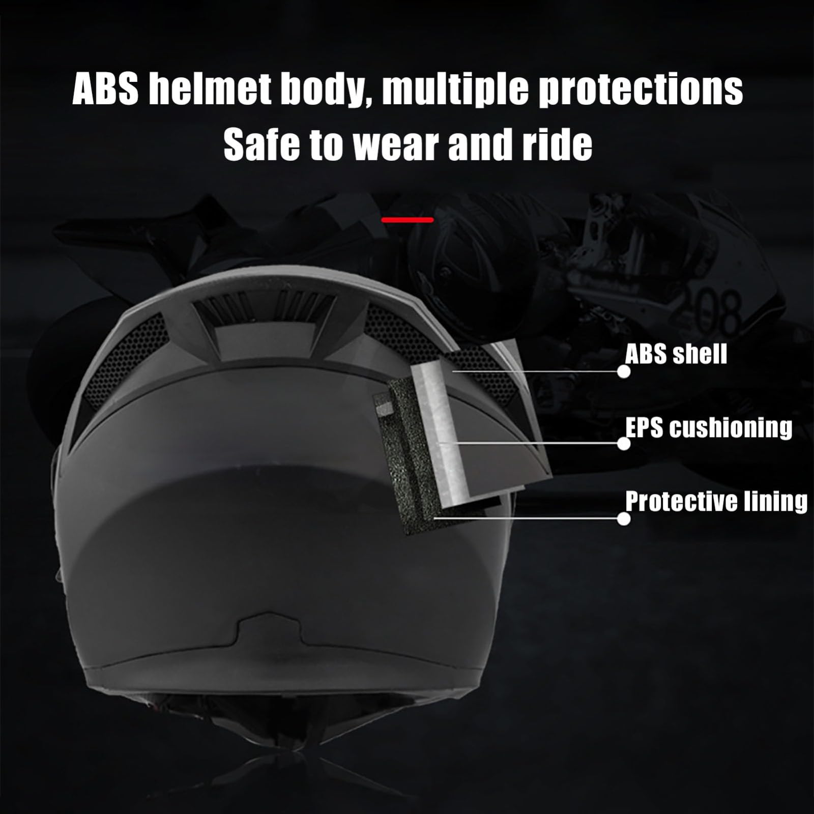 Kask motocyklowy Off-Road, kaski motocyklowe, integralne kaski z podwójnymi soczewkami i szybko zwalnianymi pasami pod brodę, certyfikowane przez DOT/ECE Kaski dla mężczyzn i kobiet, składane kaski