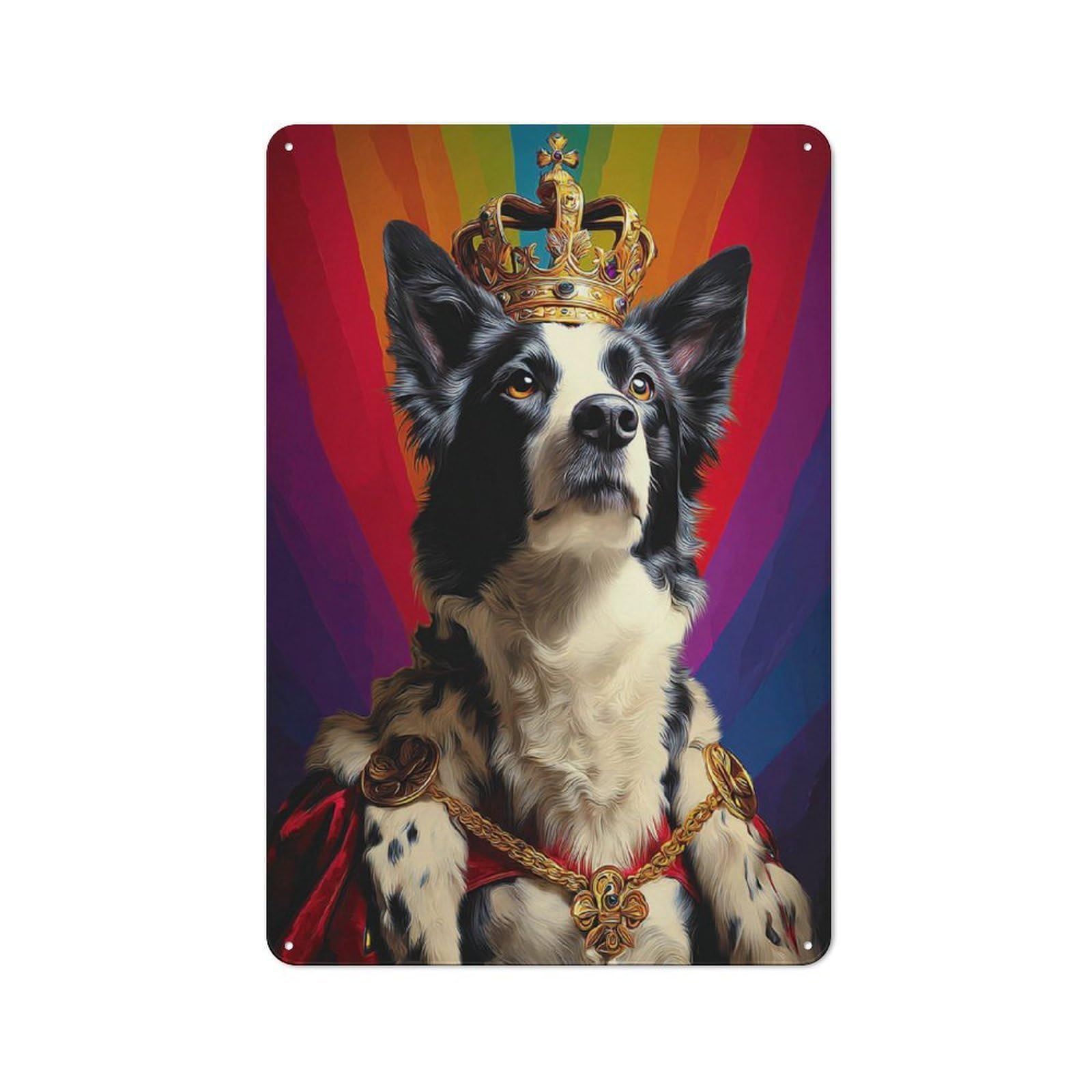 Junmoney Royal Canine Majesty Portrait -7 Retro Tin Sign 30X20cm For Workshop Wall, For Home Interiors And Metal Sign Collectors