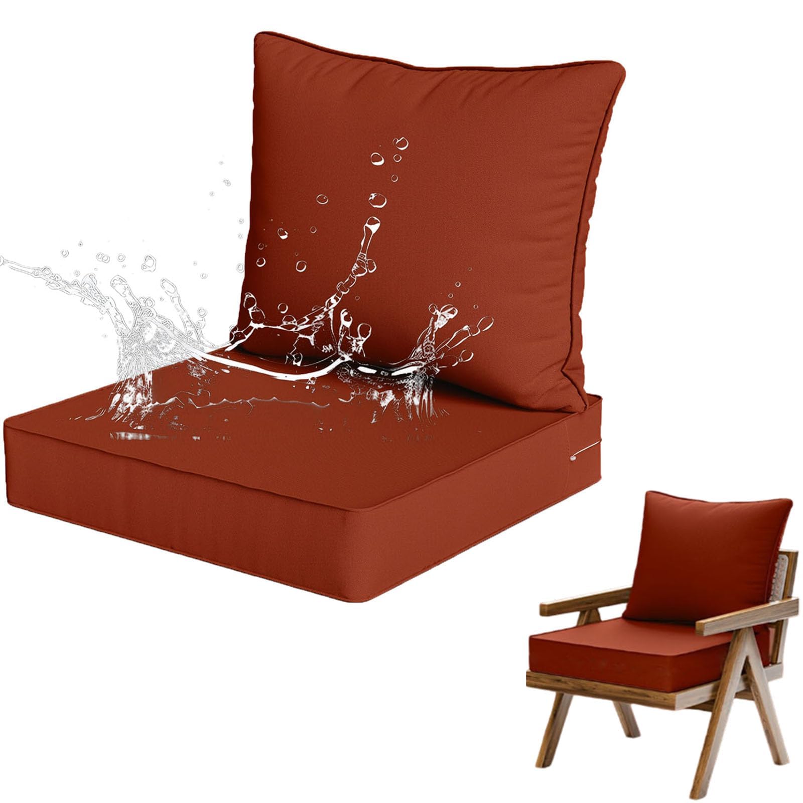 Poduszki do siedzenia i oparcia do salonu ogrodowego, zewnętrzne wodoodporne poduszki zewnętrzne salon do domu samochód biuro sofa i krzesło A 48*48*12+48*50