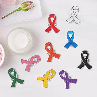 10PCS Ribbon Lapel Pins Metal Brooch for Memorial Service Event Mourning Remembrance Day