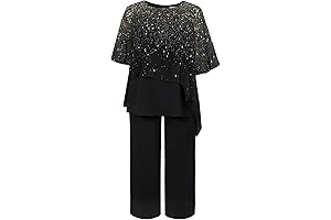 Chiffon Pant Suits for Wedding Plus 2 Pieces Mother of The Bride...