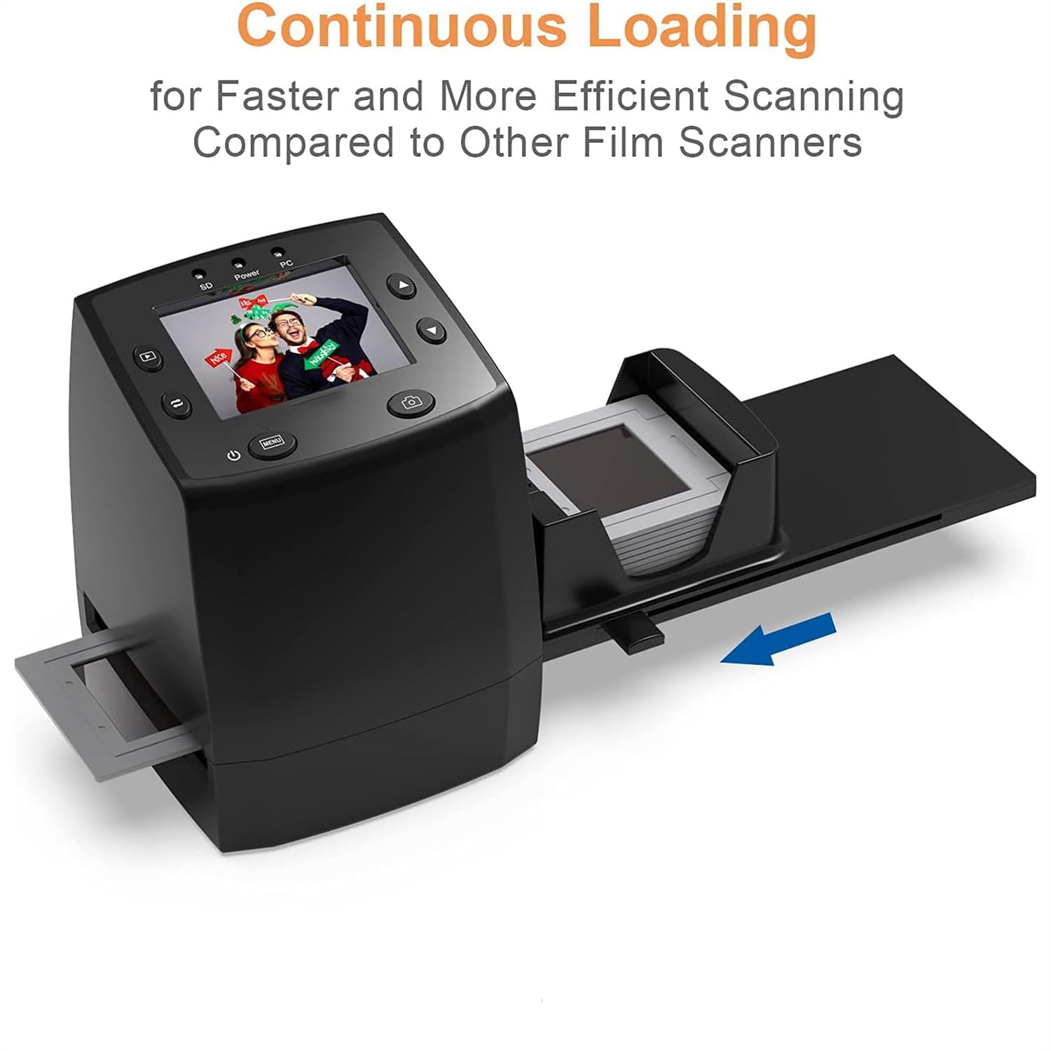 Escáner De Diapositivas De Película Digital, Proyector De Diapositivas Portátil con Pantalla LCD TFT De 2,4", Brillo De Pantalla Ajustable Y Soporte En Varios Idiomas, para El Hogar, La Oficina
