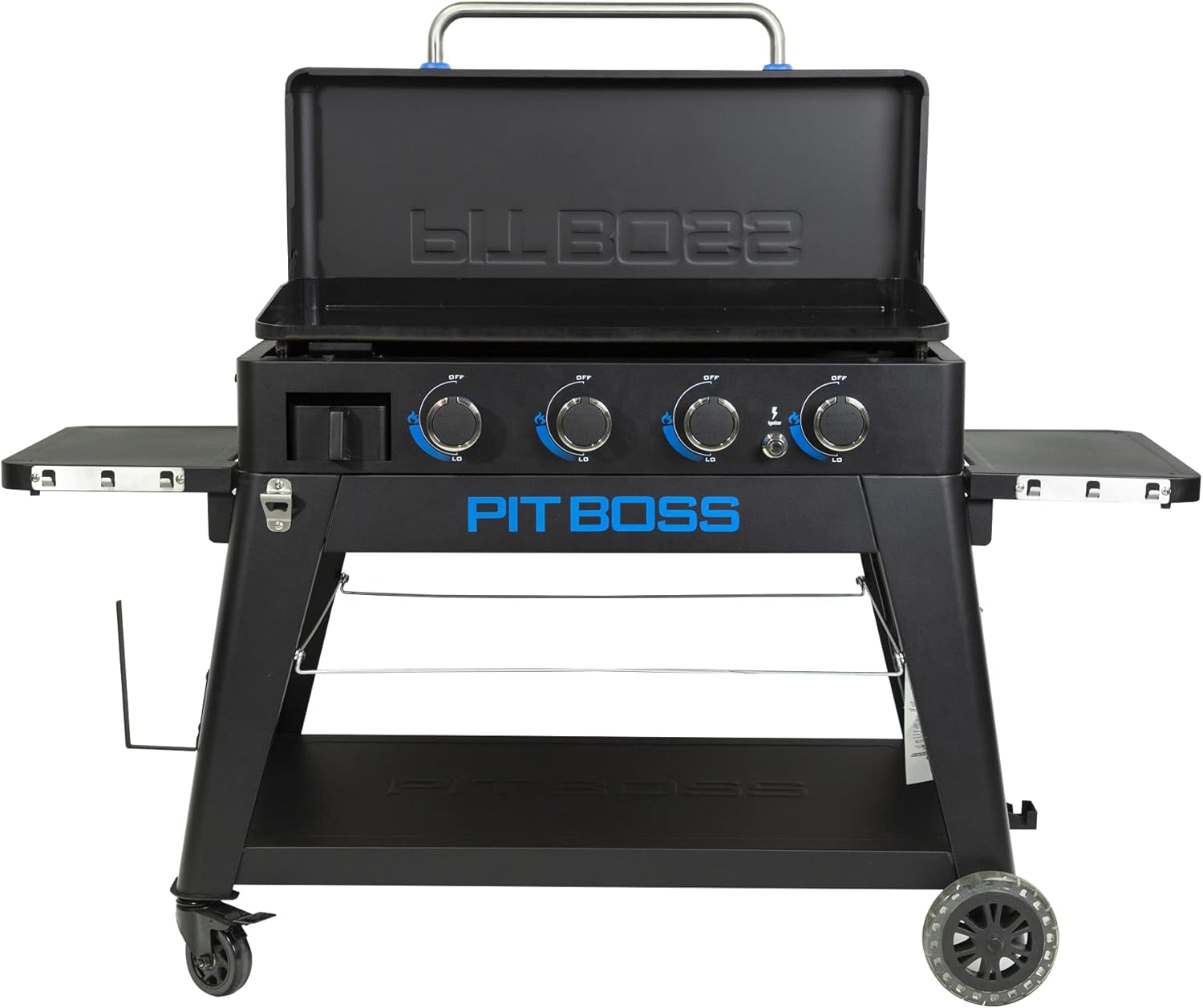 Pit Boss Ultimate Gas 4 Burner Non-Stick Lift-Off Griddle & 4B Ultimate Griddle Cover, Black